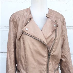 Blush Moto Faux Leather Research & Design Jacket